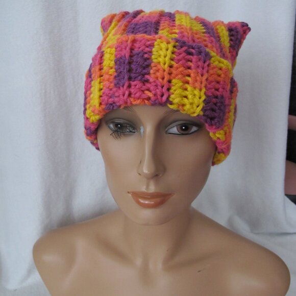 Multicolor Cat Ear Beanie - Picture 4 of 9